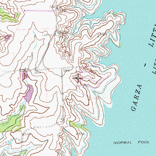 Topographic Map of Lakewood Village, TX