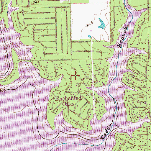 Topographic Map of Enchanted Oaks, TX