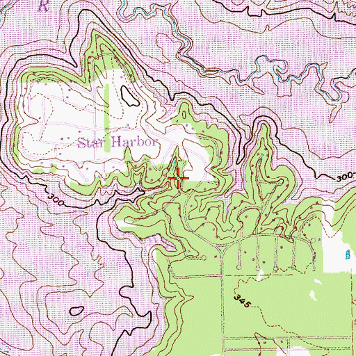 Topographic Map of Star Harbor, TX