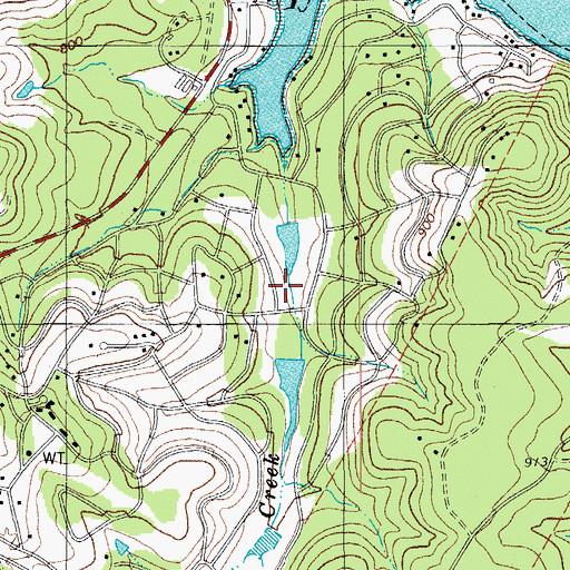 Topographic Map of Briarcliff, TX