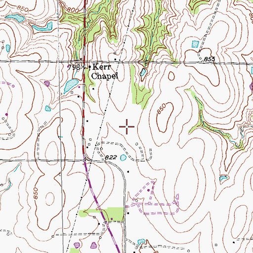 Topographic Map of Knollwood, TX