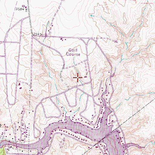 Topographic Map of Lake Tanglewood, TX