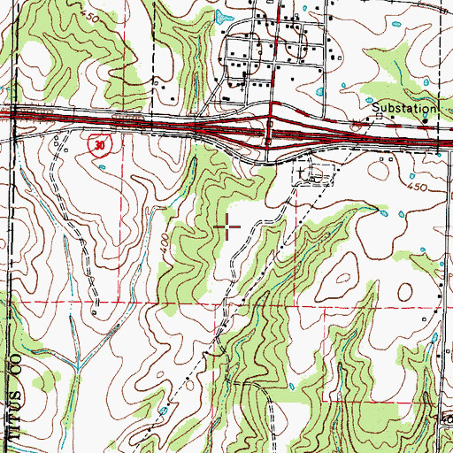 Topographic Map of Millers Cove, TX