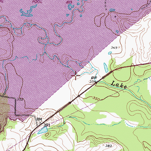Topographic Map of Lake Fork Reservoir, TX