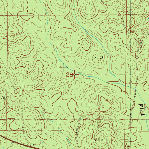 Topographic Map of Butts Landing (historical), AL