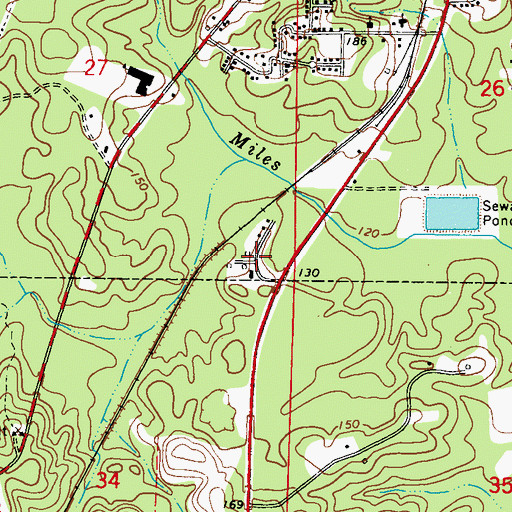 Topographic Map of Camp Chatom, AL