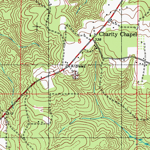 Topographic Map of Charity Chapel Cemetery, AL