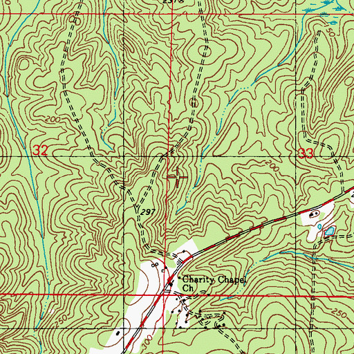 Topographic Map of Charity Chapel Church, AL