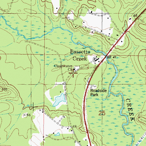 Topographic Map of Clearwater Church, AL