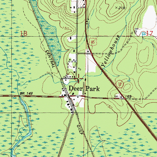 Topographic Map of Deer Park Methodist Church, AL