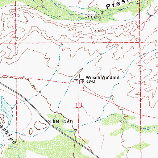 Topographic Map of Wilson Windmill, AZ
