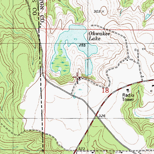 Topographic Map of Exsho (historical), AL