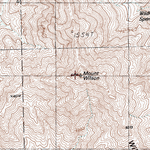 Topographic Map of Mount Wilson, AZ