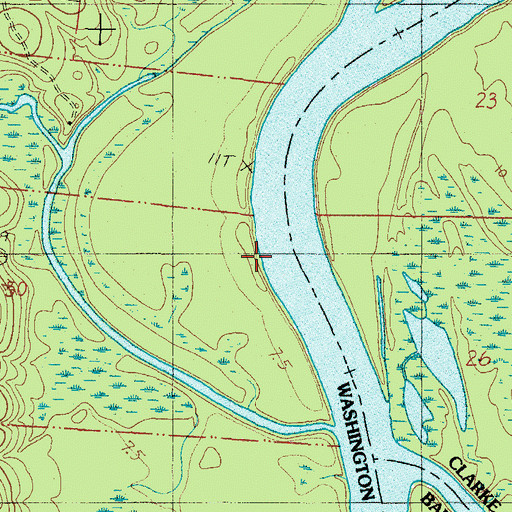 Topographic Map of Franklins Landing (historical), AL
