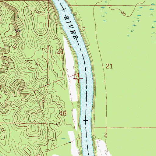 Topographic Map of Frankville Landing (historical), AL