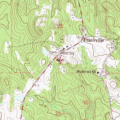 Topographic Map of Frankville School (historical), AL