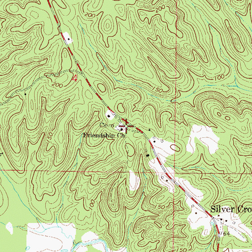Topographic Map of Friendship School (historical), AL