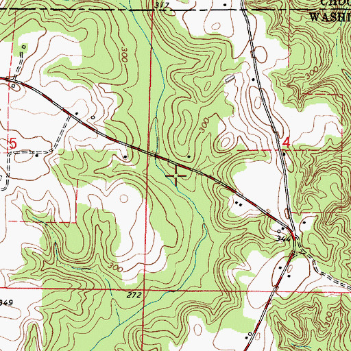 Topographic Map of Ganus Mill (historical), AL