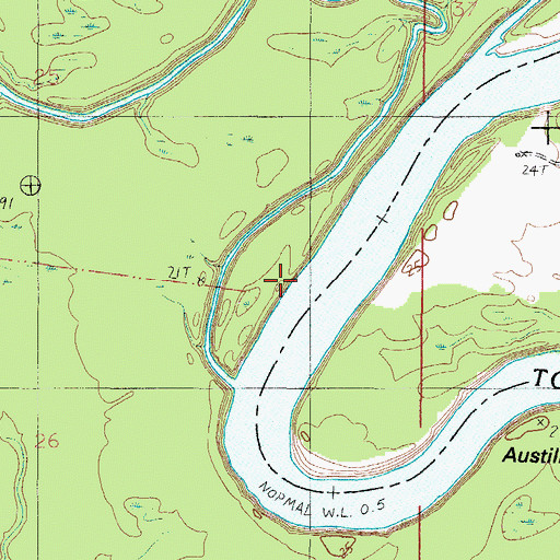 Topographic Map of George Gaines Bar, AL