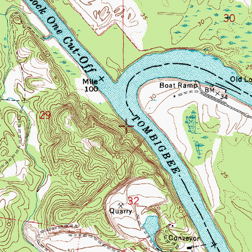 Topographic Map of Gopher Landing (historical), AL