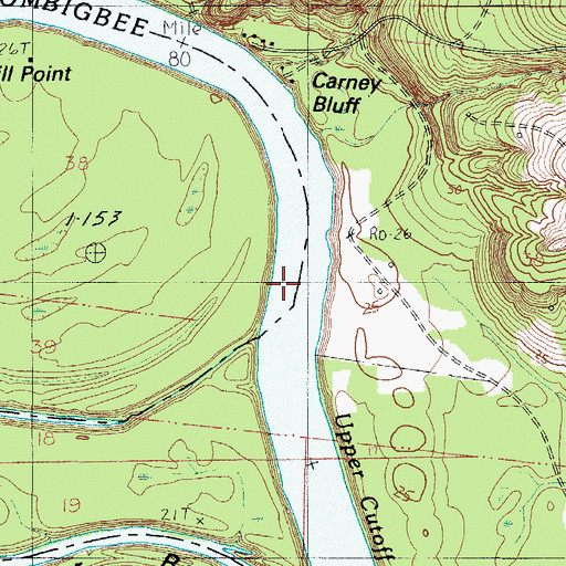 Topographic Map of Harwells Bar, AL