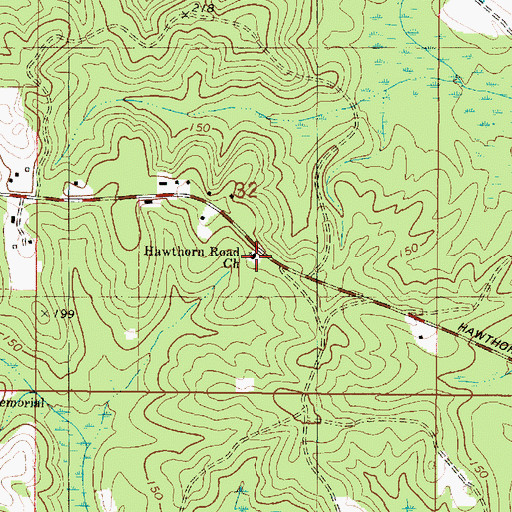 Topographic Map of Hawthorn Road Church, AL