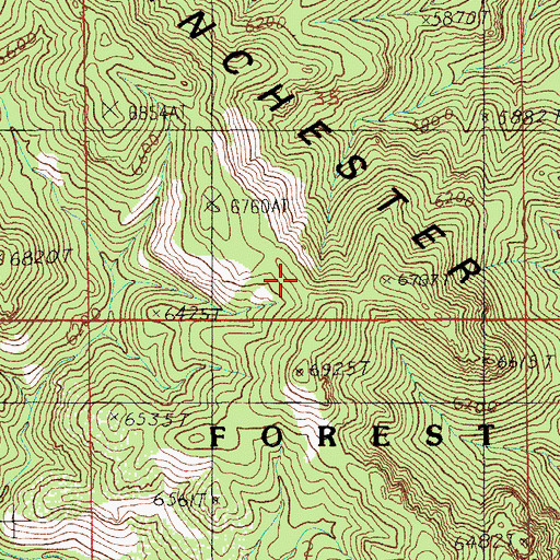 Topographic Map of Winchester Mountains, AZ