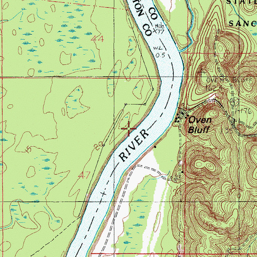 Topographic Map of Holders Ferry (historical), AL