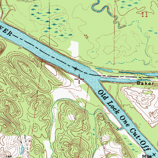 Topographic Map of J B Wilson Landing (historical), AL