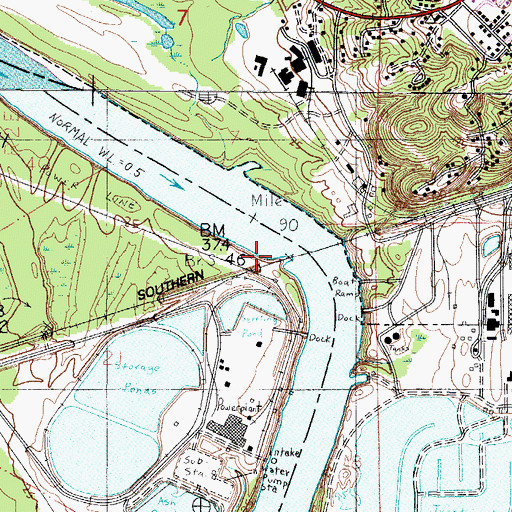 Topographic Map of Jackson Ferry (historical), AL