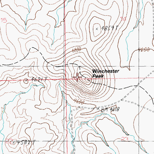 Topographic Map of Winchester Peak, AZ