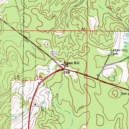 Topographic Map of Laton Hill, AL