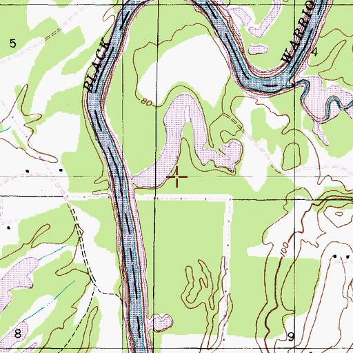 Topographic Map of Arcola Public Use Area, AL