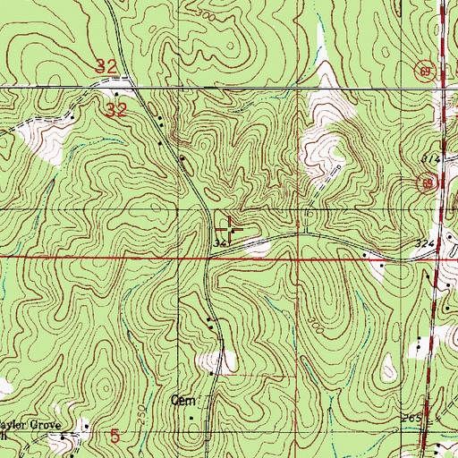 Topographic Map of Bethel Church, AL