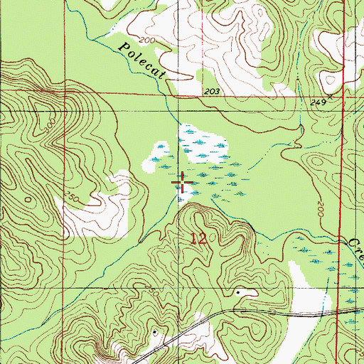 Topographic Map of Bills Branch, AL
