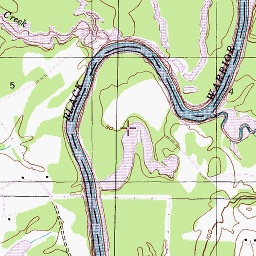 Topographic Map of Bordens Mill (historical), AL