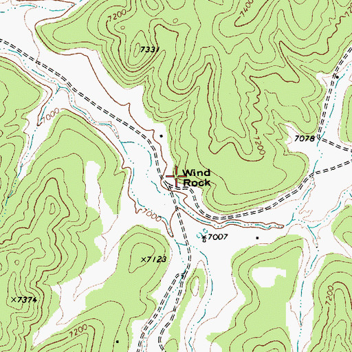 Topographic Map of Wind Rock, AZ