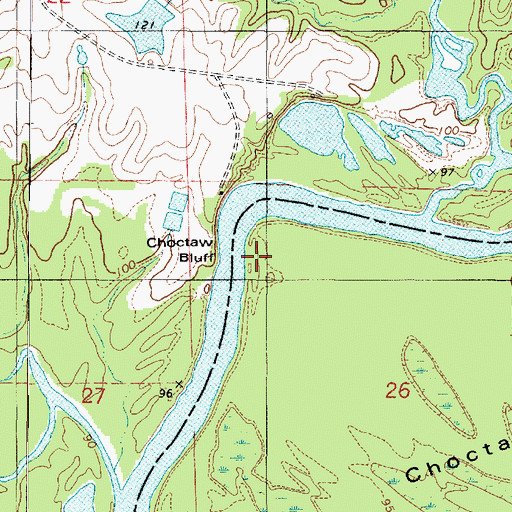 Topographic Map of Choctaw Bar, AL