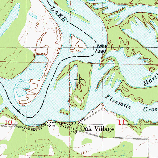 Topographic Map of Colvins Island, AL
