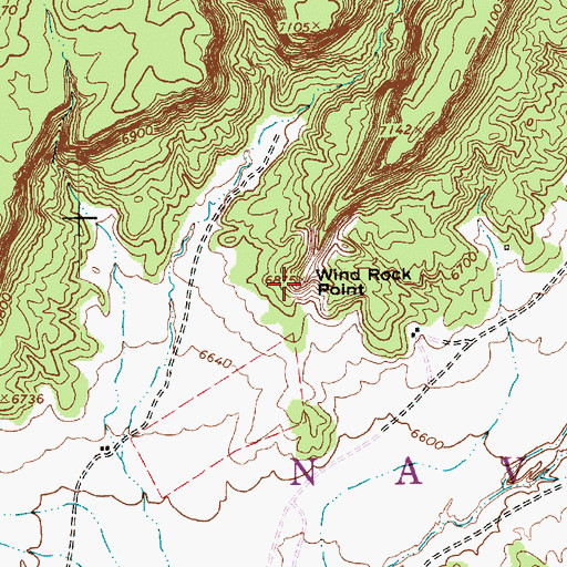 Topographic Map of Wind Rock Point, AZ