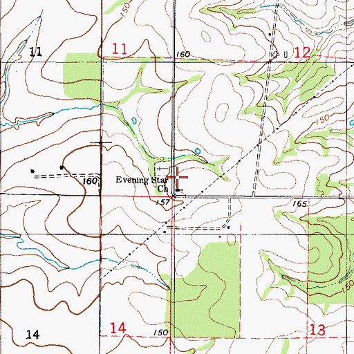 Topographic Map of Evening Star School (historical), AL