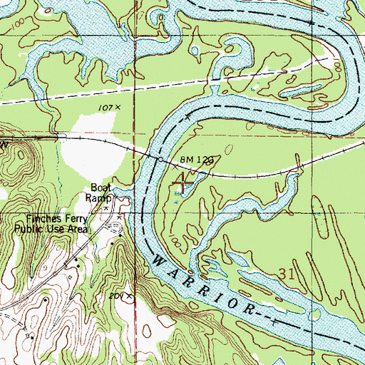Topographic Map of Finches Point, AL