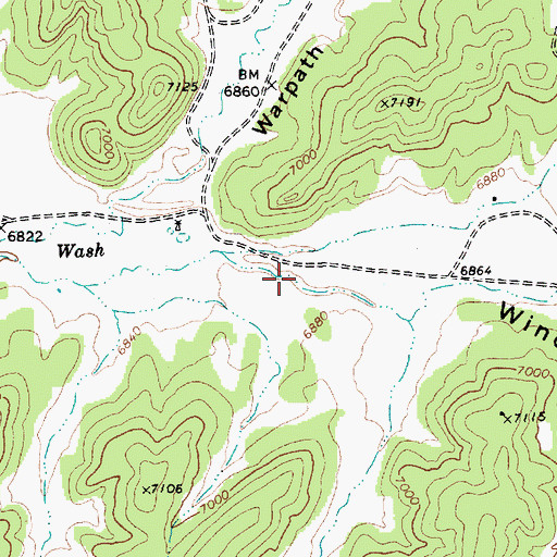 Topographic Map of Wind Rock Valley, AZ