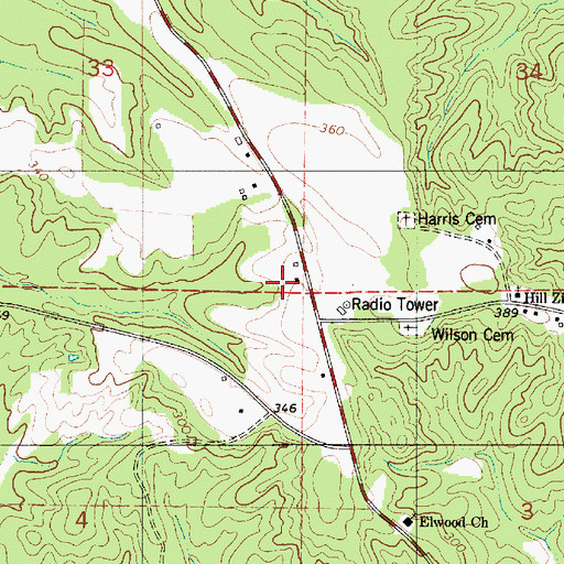Topographic Map of Five Mile Church (historical), AL