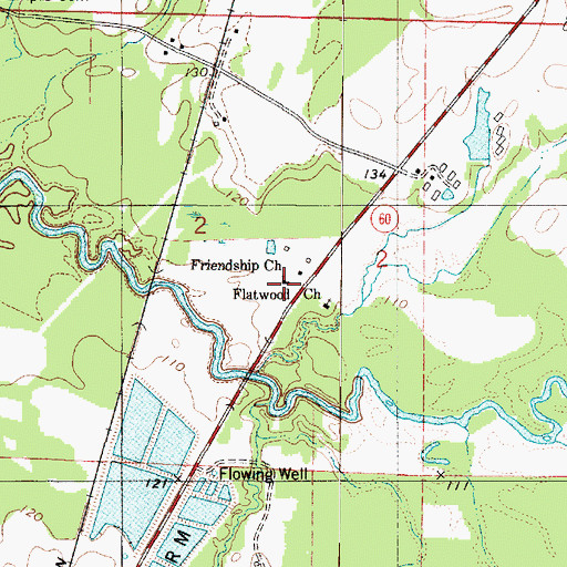 Topographic Map of Friendship Church, AL
