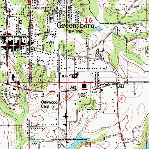 Topographic Map of Greensboro Hospital (historical), AL