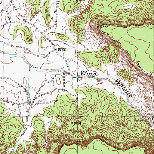 Topographic Map of Wind Whistle Canyon, AZ