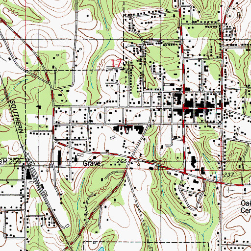 Topographic Map of Greensboro Public West School, AL