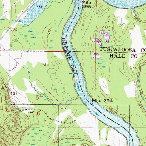Topographic Map of Izzard Shoals, AL