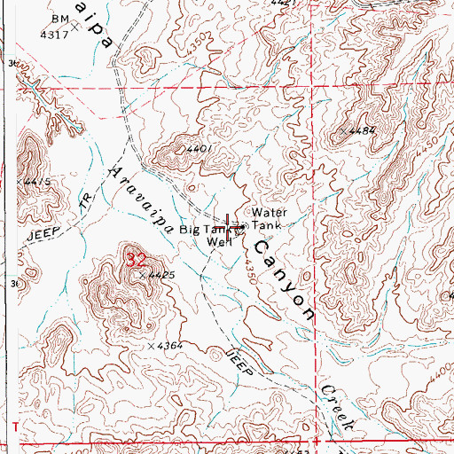 Topographic Map of Big Tank Well, AZ